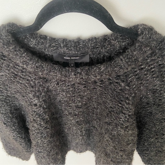Isabel Marant Wool Alpaca Dark Grey Cropped Sweater size 40 Large - Picture 6 of 11
